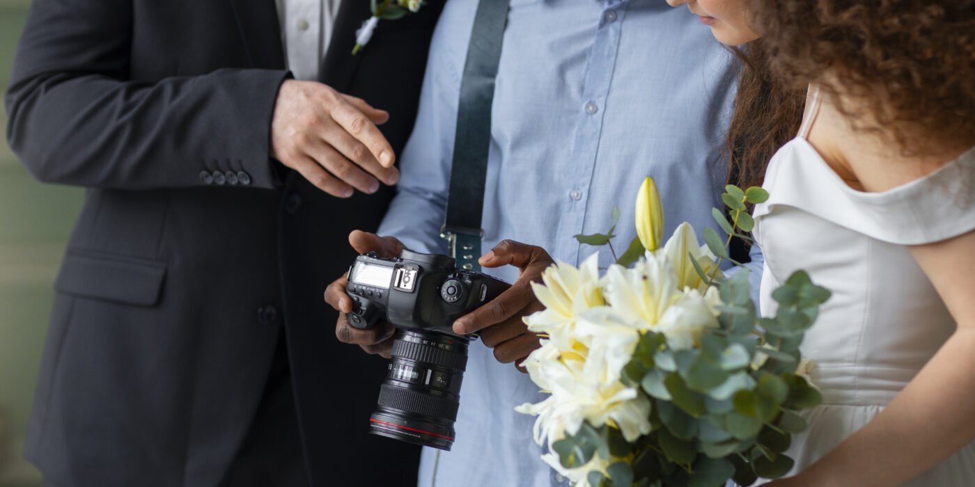5 Wedding Moments You’ll Regret Not Capturing (and How To Make Them Unforgettable) - side view photographer married couple