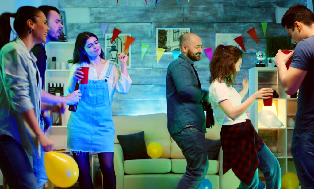 Corporate guests participating in an engaging activity