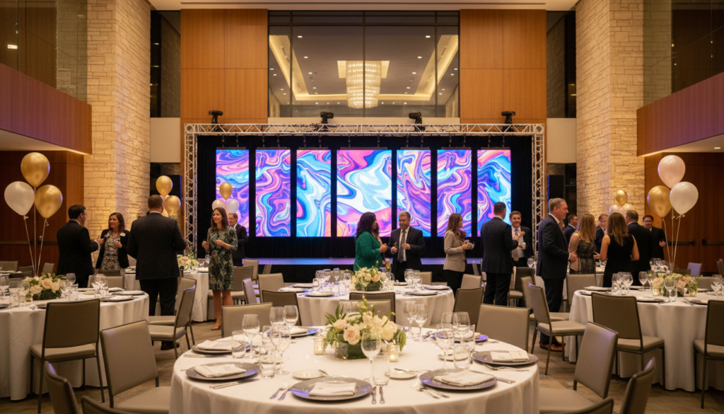 High-end corporate event venue setup